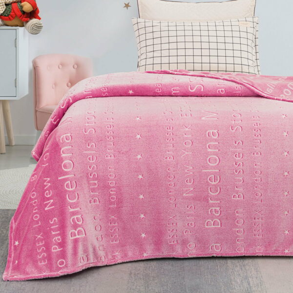Κουβέρτα μονή φωσφορίζουσα Art 6134  160×220 Ροζ Beauty Home