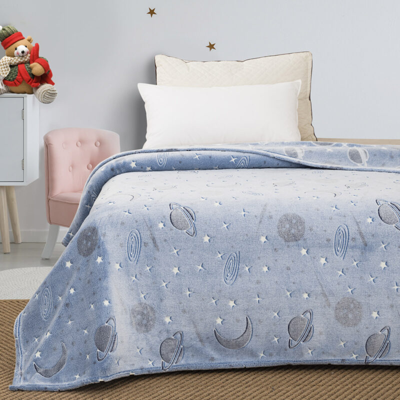 Κουβέρτα μονή φωσφορίζουσα Art 6250 160×220 Γαλάζιο Beauty Home