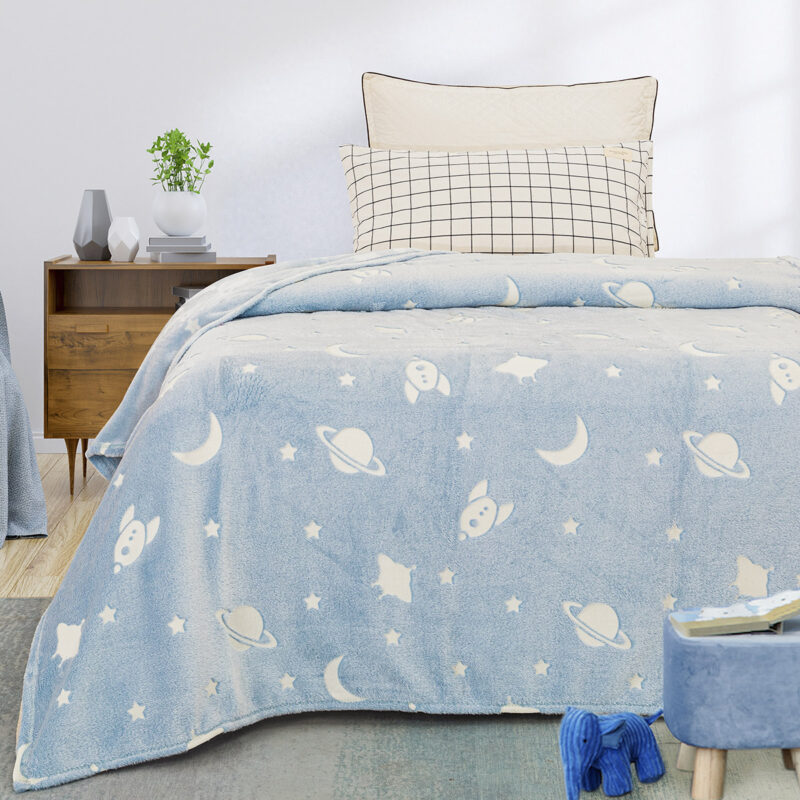 Κουβέρτα μονή φωσφορίζουσα Art 6253 160×220 Γαλάζιο Beauty Home
