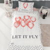 Σετ πάπλωμα μονό Fly Art 6110  160×240  Εκρού,Ροζ Beauty Home
